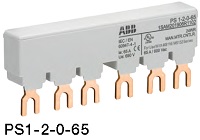 1SAM201906R1112 Шинная разводка 3-фазн. PS1-2-1-65 до 65А для 2-х автоматов типа MS116, MS132, MS132-T, MO132 с 1-м дополнительным контактом ABB