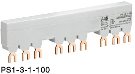 1SAM401920R1002 Шинная разводка 3-фазн. PS2-2-0-125 до 125А для соединения соединения 2-х автоматов типа MS165, MO165 без доп. контактов ABB