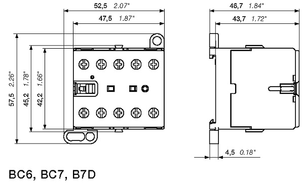 Миниконтакторы B7D со встроенным ограничительным диодом