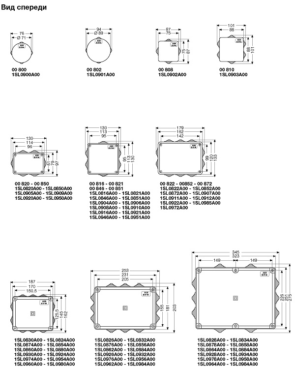 Соединительные коробки IP 44, IP 55 и IP 65 из термопластичного материала ABB