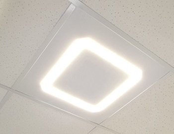 Светодиодный светильник ДВО-35Вт, IP20, 5000К, 3650Лм, опаловый, 595х595х11, квадрат, тонкий