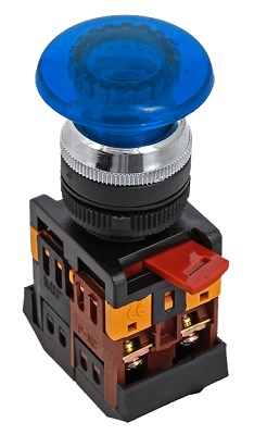 Кнопка AELA-22 синяя с подсветкой NO+NC 24В PROxima EKF 