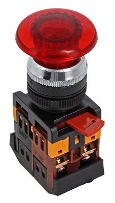 Кнопка AELA-22 красная с подсветкой NO+NC 24В PROxima EKF 