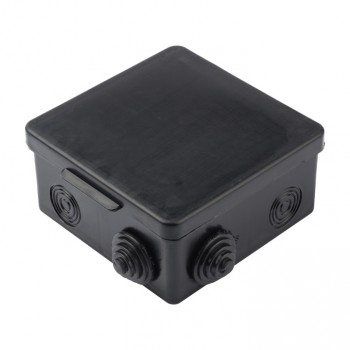 Коробка распаячная КМР-030-014 с крышкой (100х100х50), 8 мембранных вводов чёрная IP54 EKF