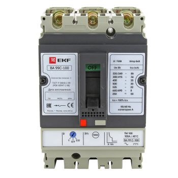 Выключатель автоматический ВА-99C 100/25А 3P 36кА (Compact NS) EKF PROxima