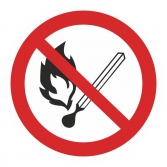 Наклейка Запрещается пользоваться открытым огнем и курить Р02 (200х200мм) EKF PROxima