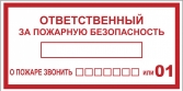 Наклейка Ответственный за пожарную безопасность B03 (100х200мм) EKF PROxima