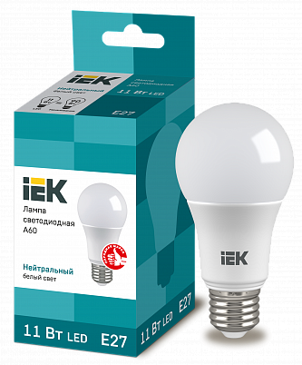 Лампа светодиодная LED A60 шар 11Вт 230В 4000К E27 IEK