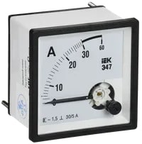 IPA10-6-0030-E Амперметр аналоговый Э47 30/5А класс точности 1,5 72х72 мм IEK