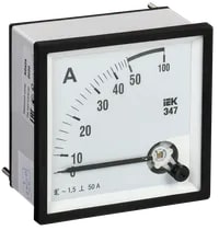 IPA10-6-0050-E Амперметр аналоговый Э47 50А класс точности 1,5 72х72 мм IEK