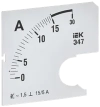 IPA10D-SC-0015 Шкала сменная для амперметра Э47 15/5А-1,5 72х72 мм IEK