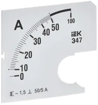 IPA10D-SC-0050 Шкала сменная для амперметра Э47 50/5А-1,5 72х72 мм IEK