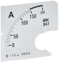 IPA10D-SC-0150 Шкала сменная для амперметра Э47 150/5А-1,5 72х72 мм IEK