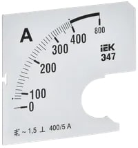 IPA10D-SC-0400 Шкала сменная для амперметра Э47 400/5А-1,5 72х72 мм IEK