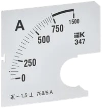 IPA10D-SC-0750 Шкала сменная для амперметра Э47 750/5А-1,5 72х72 мм IEK