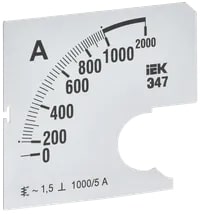 IPA10D-SC-1000 Шкала сменная для амперметра Э47 1000/5А-1,5 72х72 мм IEK