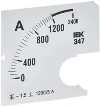 IPA10D-SC-1200 Шкала сменная для амперметра Э47 1200/5А-1,5 72х72 мм IEK