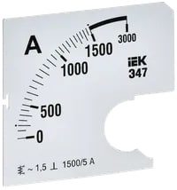IPA10D-SC-1500 Шкала сменная для амперметра Э47 1500/5А-1,5 72х72 мм IEK