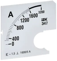 IPA10D-SC-1600 Шкала сменная для амперметра Э47 1600/5А-1,5 72х72 мм IEK