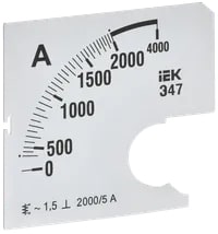 IPA10D-SC-2000 Шкала сменная для амперметра Э47 2000/5А-1,5 72х72 мм IEK