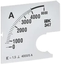 IPA10D-SC-4000 Шкала сменная для амперметра Э47 4000/5А-1,5 72х72 мм IEK