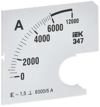 IPA10D-SC-6000 Шкала сменная для амперметра Э47 6000/5А-1,5 72х72 мм IEK 