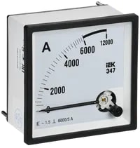 IPA20-6-6000-E Амперметр аналоговый Э47 6000/5А класс точности 1,5 96х96 мм IEK