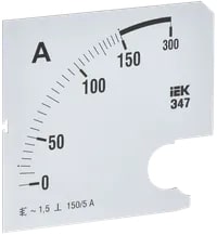IPA20D-SC-0150 Шкала сменная для амперметра Э47 150/5А-1,5 96х96 мм IEK