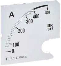 IPA20D-SC-0400 Шкала сменная для амперметра Э47 400/5А-1,5 96х96 мм IEK