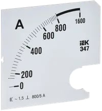 IPA20D-SC-0800 Шкала сменная для амперметра Э47 800/5А-1,5 96х96 мм IEK