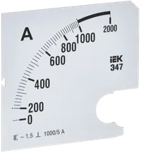 IPA20D-SC-1000 Шкала сменная для амперметра Э47 1000/5А-1,5 96х96 мм IEK