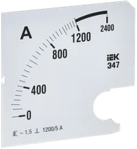 IPA20D-SC-1200 Шкала сменная для амперметра Э47 1200/5А-1,5 96х96 мм IEK