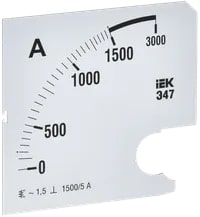 IPA20D-SC-1500 Шкала сменная для амперметра Э47 1500/5А-1,5 96х96 мм IEK
