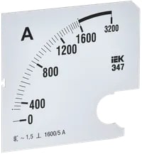 IPA20D-SC-1600 Шкала сменная для амперметра Э47 1600/5А-1,5 96х96 мм IEK