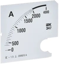 IPA20D-SC-2000 Шкала сменная для амперметра Э47 2000/5А-1,5 96х96 мм IEK