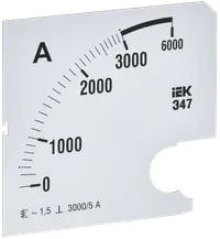 IPA20D-SC-3000 Шкала сменная для амперметра Э47 3000/5А-1,5 96х96 мм IEK