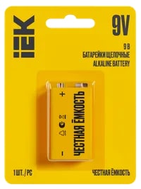 ABT-6LR619V-OP-L01 Батарейка щелочная Alkaline Optima 6LR61 9V (1шт/блистер) IEK