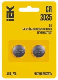 ABT-CR2025-OP-L02 Батарейка дисковая литиевая Optima CR2025 (2шт/блистер) IEK
