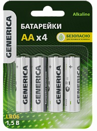 ABT-LR06-ST-L04-G Батарейка щелочная Alkaline LR06/AA (4шт/блистер) GENERICA