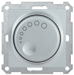 Светорегулятор поворотный с индикацией СС10-1-1-Б 600Вт BOLERO серебряный IEK