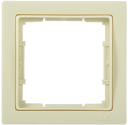 Рамка 1-местная квадратная РУ-1-БК BOLERO Q1 кремовый IEK