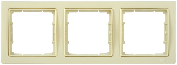 Рамка 3-местная квадратная РУ-3-БК BOLERO Q1 кремовый IEK