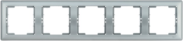 Рамка 5-местная горизонтальная РГ-5-БС BOLERO серебряный IEK