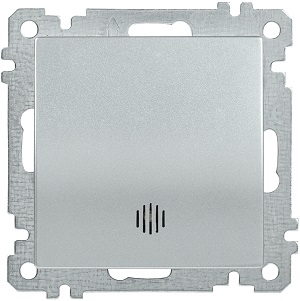 Выключатель 1-клавишный с индикацией ВС10-1-1-Б 10А BOLERO серебряный IEK
