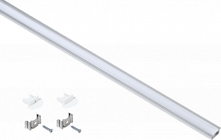 Профиль алюминиевый для светодиодной ленты LED ленты 2207 встр. трап. 2м к-т опал IEK