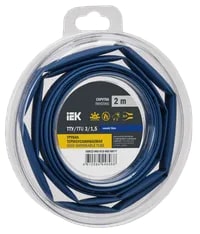 UDR12-003-D15-002-K07-T Трубка термоусадочная ТТУ нг-LS 3/1,5 синяя (2м/упак) IEK