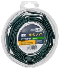 UDR12-005-D25-002-K06-T Трубка термоусадочная ТТУ нг-LS 5/2,5 зеленая (2м/упак) IEK