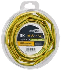 UDR12-005-D25-002-K52-T Трубка термоусадочная ТТУ нг-LS 5/2,5 жёлто-зелёная (2м/упак) IEK