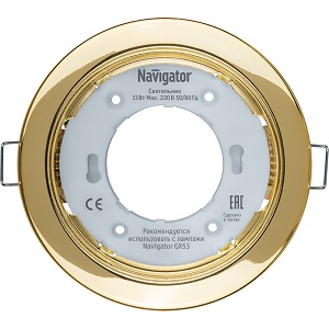 Встраиваемый светильник NGX-R1-002-GX53 Золото Navigator