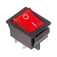 06-0303-B Выключатель клавишный красный с подсветкой 250V 16А (4с) ON-OFF (RWB-502, SC-767, IRS-201-1) REXANT (Индивидуальная упаковка 1 шт)